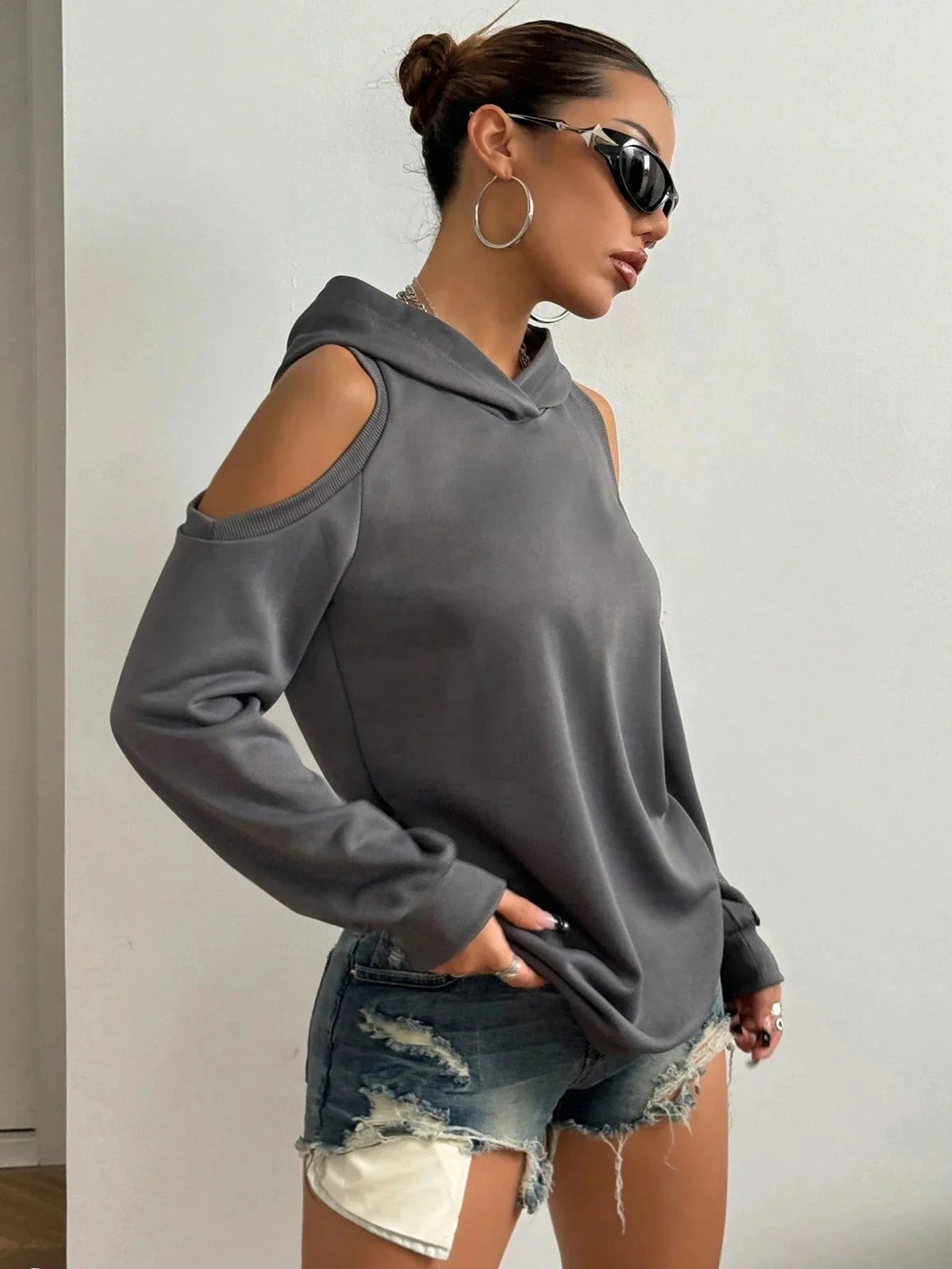 Women's Off-Shoulder Hoodie