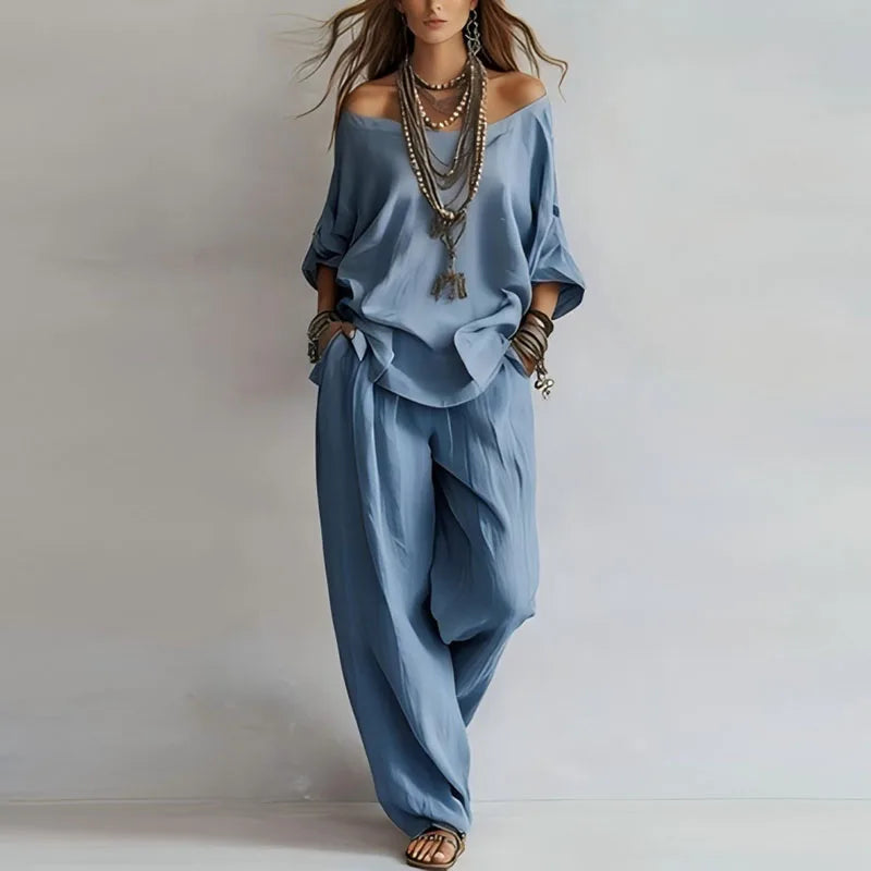Women's Off-Shoulder Loungewear Set
