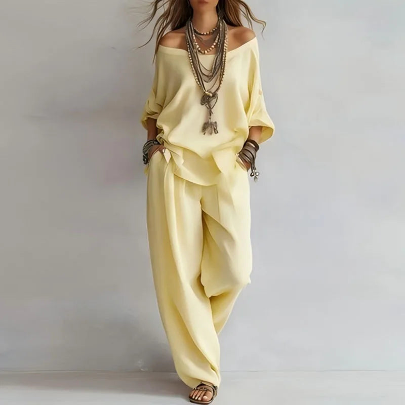 Women's Off-Shoulder Loungewear Set
