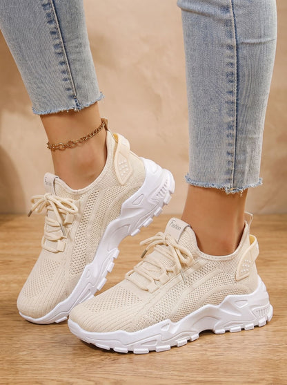 Women's Orthopedic Lace-Up Chunky Sole Mesh Sneakers