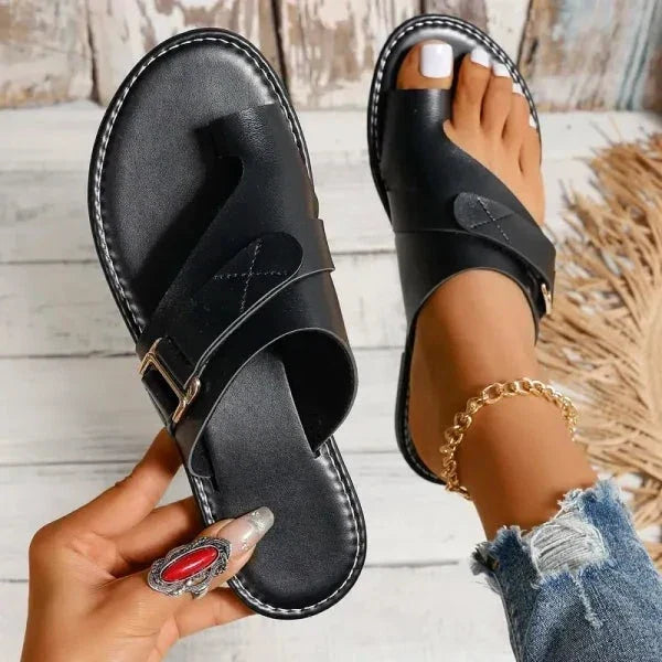Women's Orthopedic Leather Sandals with Bunion Correction