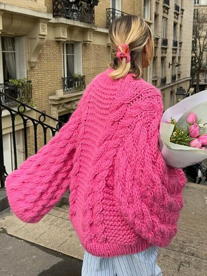 Women's Oversized Chunky Cable-Knit Sweater