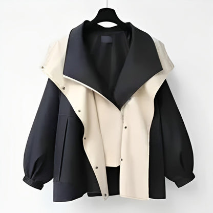 Women's Oversized Double-Collar Waterproof Trench Coat