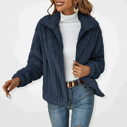 Women's Oversized Fluffy Zip-Up Sherpa Cardigan Jacket