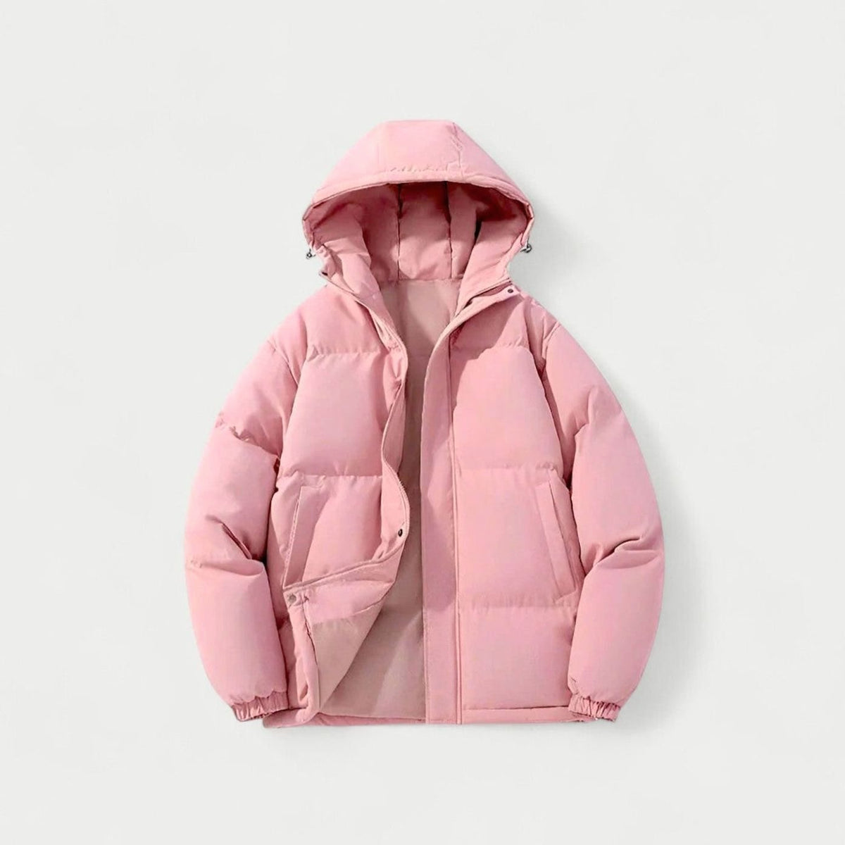 Women's Oversized Hooded Zip-Up Puffer Jacket