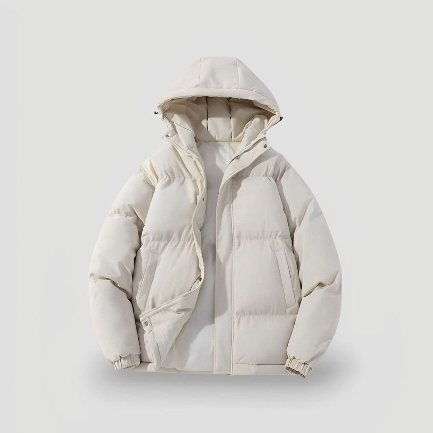 Women's Oversized Hooded Zip-Up Puffer Jacket