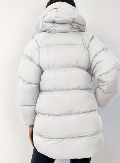 Women's Oversized Zip-Up Stand-Collar Puffer Jacket