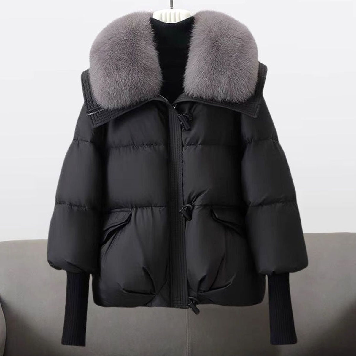 Women's Padded Fur-Collar Puffer Winter Jacket