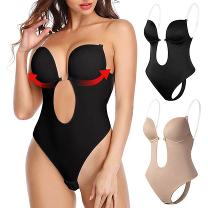 Women's Plunge Backless Bodysuit