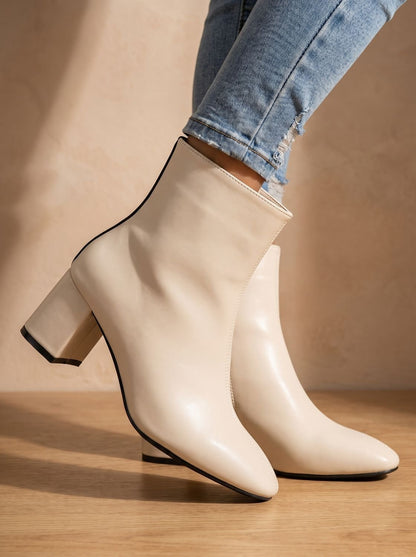 Women's Pointed-Toe Block-Heel Side-Zip Ankle Boots