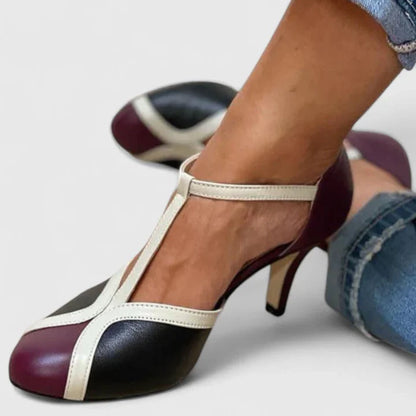 Women's Pointed-Toe Orthopedic Mary Jane Heels with Strap and Buckle Closure