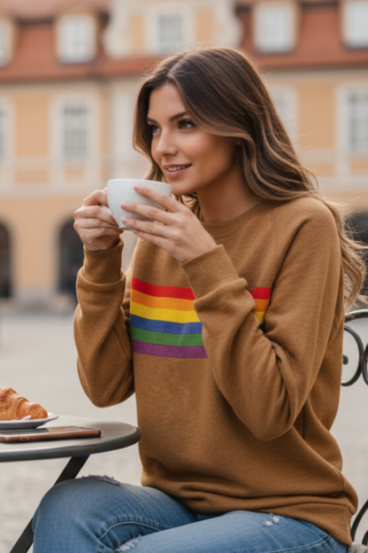 Women's Rainbow Striped Sweatshirt