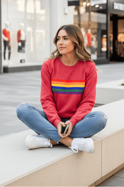 Women's Rainbow Striped Sweatshirt