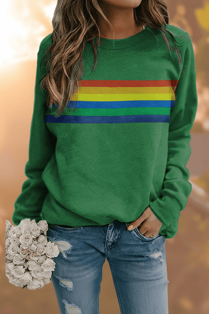 Women's Rainbow Striped Sweatshirt