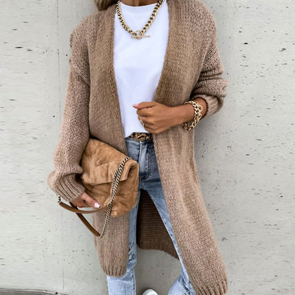 Women's Relaxed-Fit Long Open-Front Cardigan Sweater