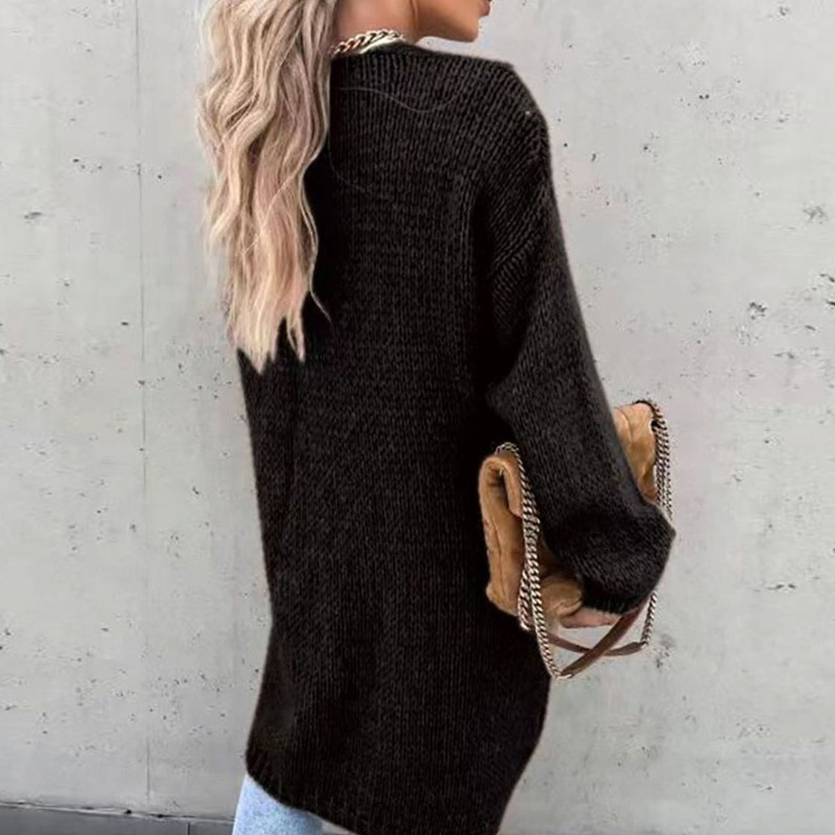 Women's Relaxed-Fit Long Open-Front Cardigan Sweater