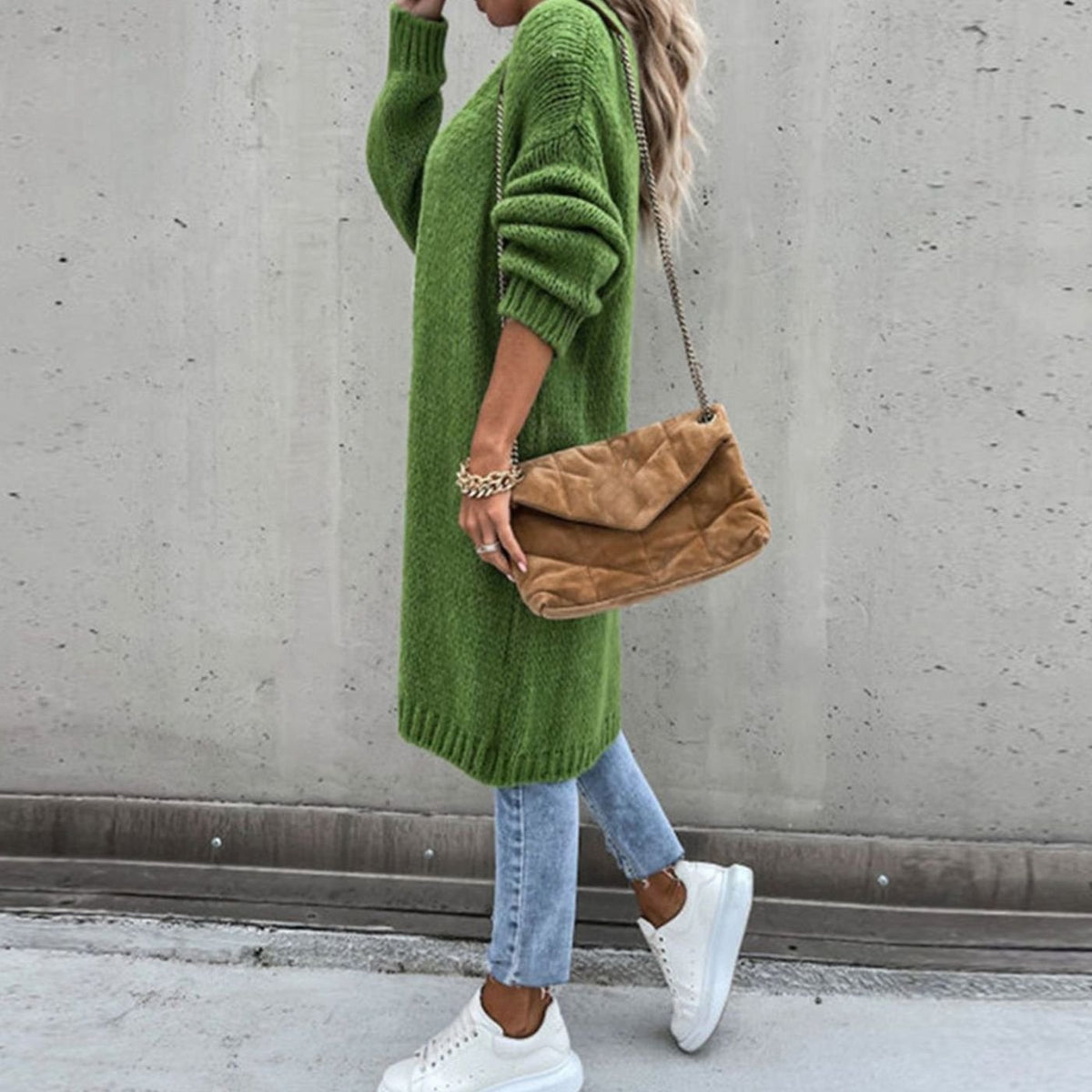 Women's Relaxed-Fit Long Open-Front Cardigan Sweater