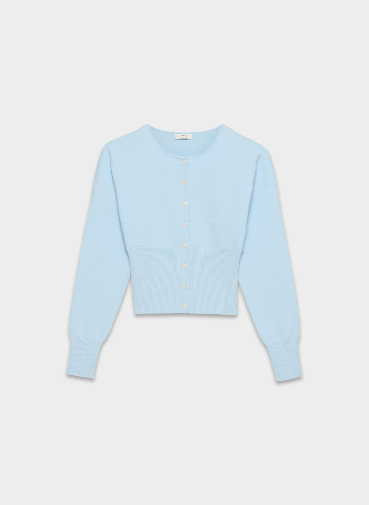 Women's Ribbed Knit Cropped Cardigan with Button Placket