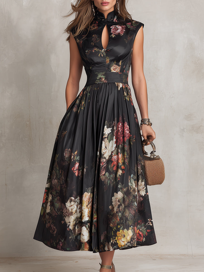 Women's Sleeveless A-Line Midi Dress