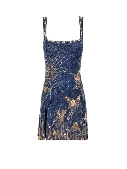 Women's Sleeveless Square Neck Bodycon Mini Dress