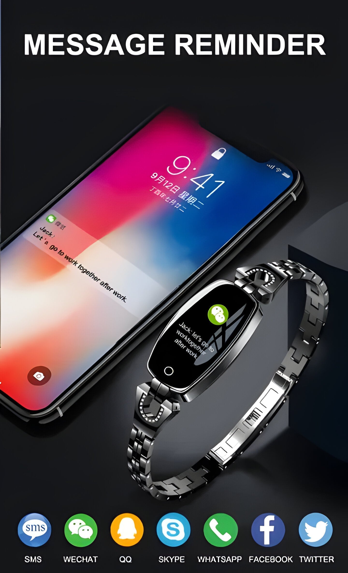 Women's Smart Fitness Tracker Bracelet with Heart Rate Monitor