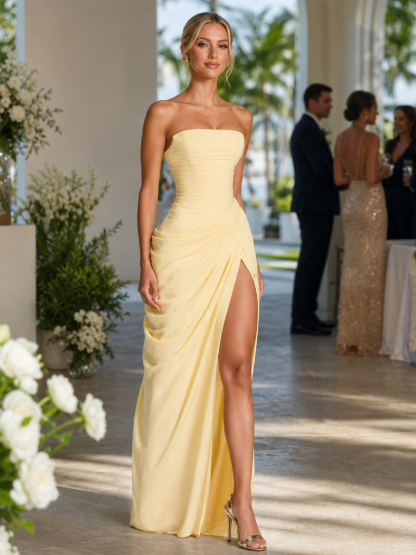 Women's Strapless Column Maxi Dress