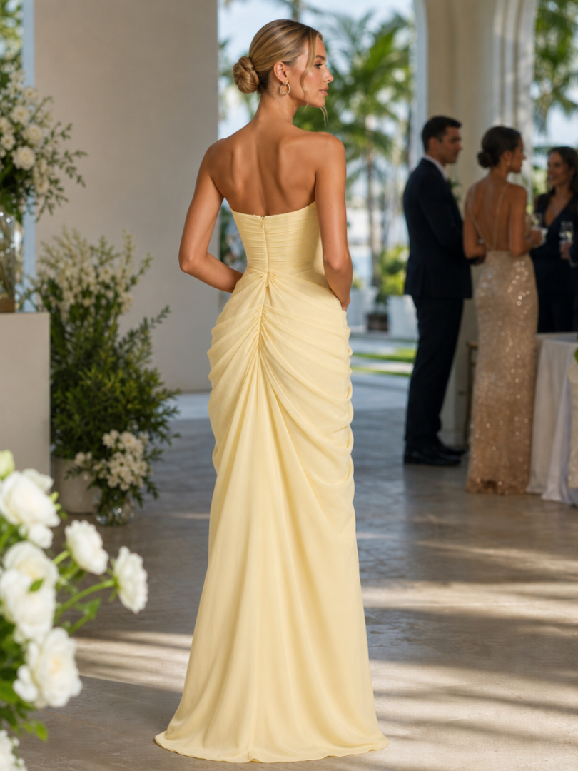 Women's Strapless Column Maxi Dress