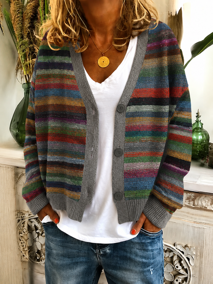 Women's Striped Cardigan