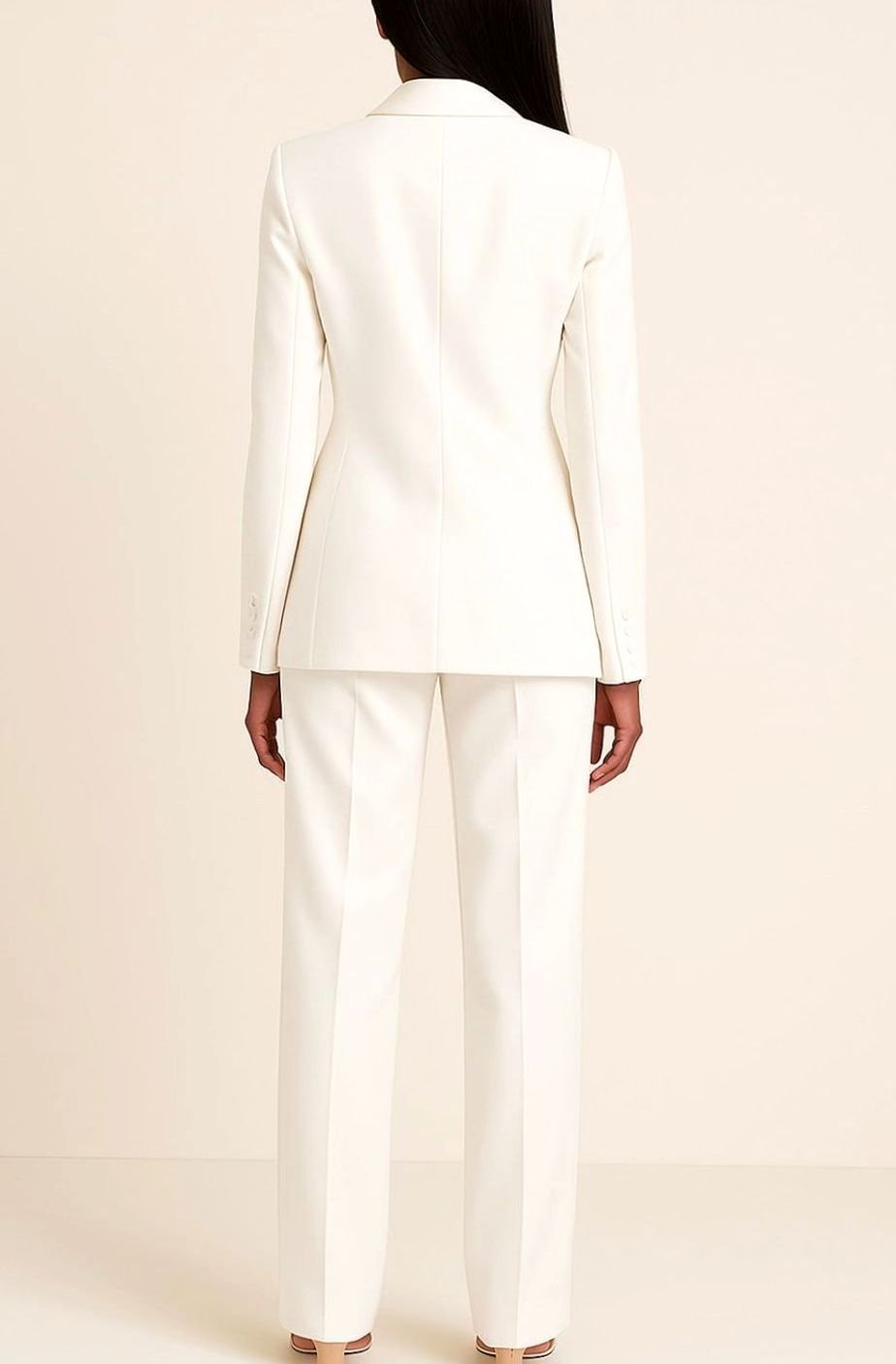 Women's Tailored Single-Button Blazer & Pant Suit Set