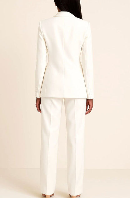 Women's Tailored Single-Button Blazer & Pant Suit Set