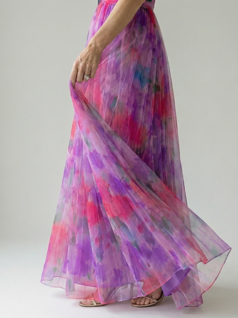 Women's V-Neck A-Line Maxi Dress