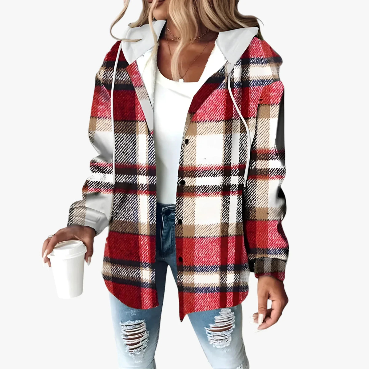 Women's Warm Hooded Transitional Jacket - Padded Spring & Lightweight Autumn Jacket