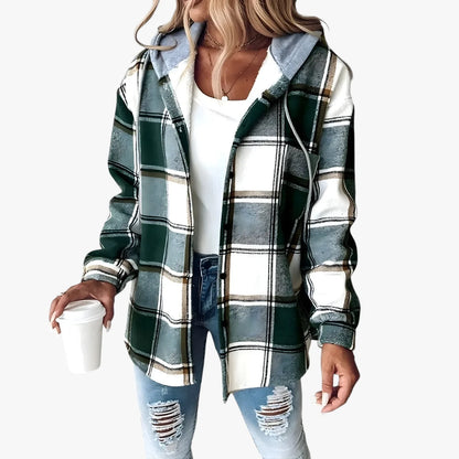 Women's Warm Hooded Transitional Jacket - Padded Spring & Lightweight Autumn Jacket