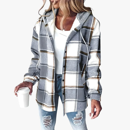 Women's Warm Hooded Transitional Jacket - Padded Spring & Lightweight Autumn Jacket
