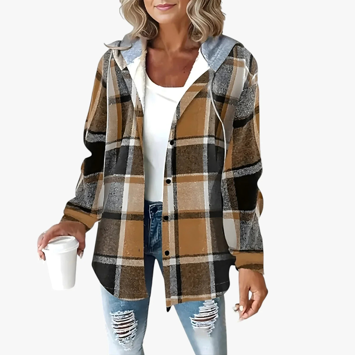 Women's Warm Hooded Transitional Jacket - Padded Spring & Lightweight Autumn Jacket