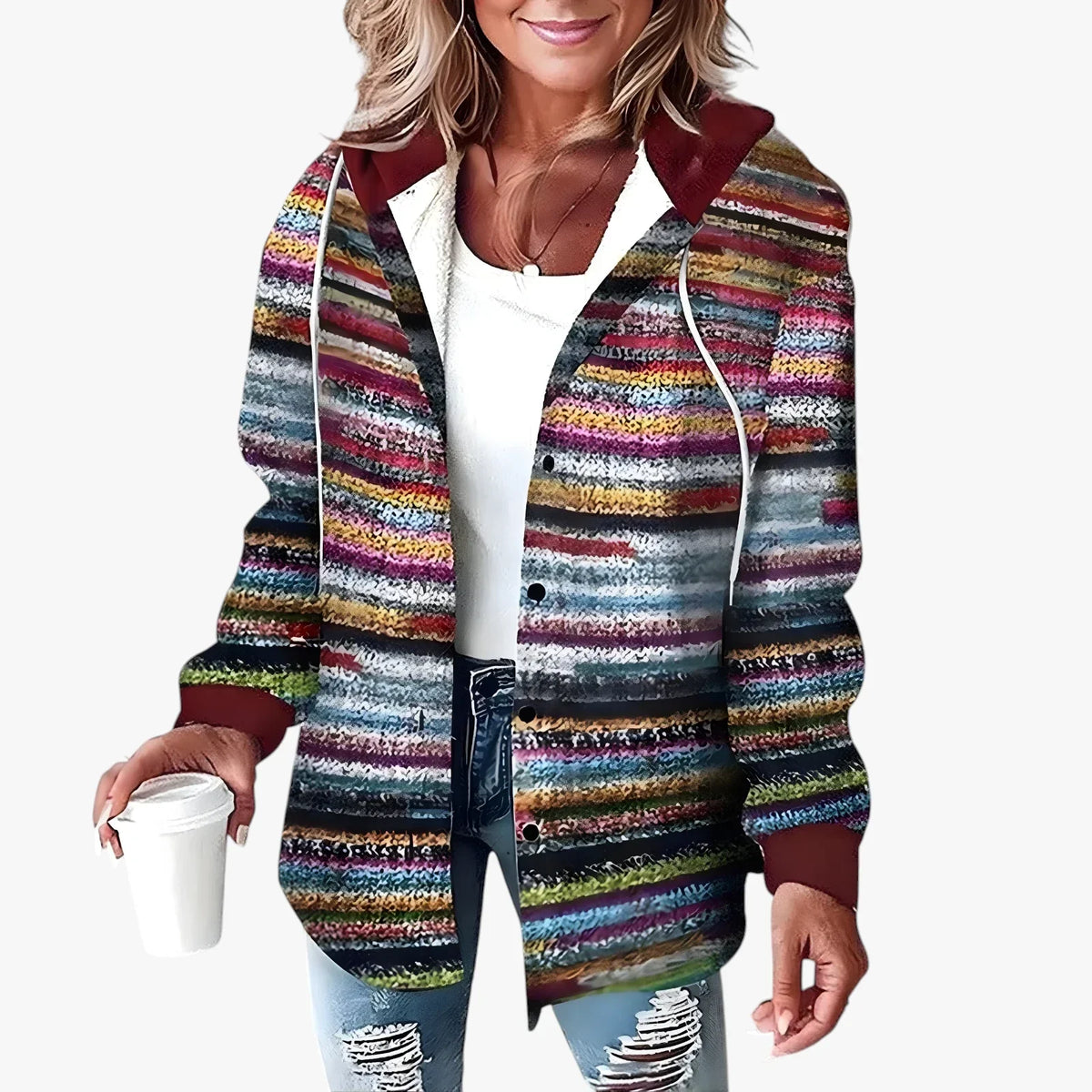 Women's Warm Hooded Transitional Jacket - Padded Spring & Lightweight Autumn Jacket