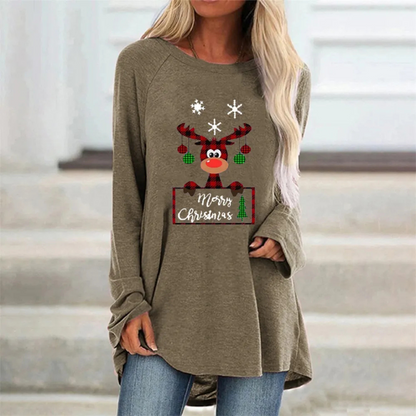 Women's Warm Knit Festive Longline Sweater
