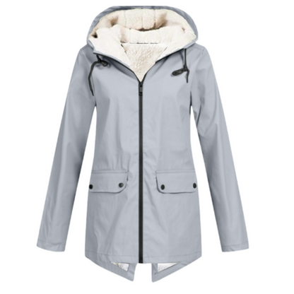 Women's Water-Repellent Hooded Jacket with Sherpa Lining