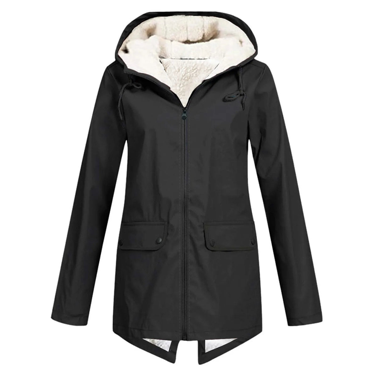 Women's Water-Repellent Hooded Jacket with Sherpa Lining