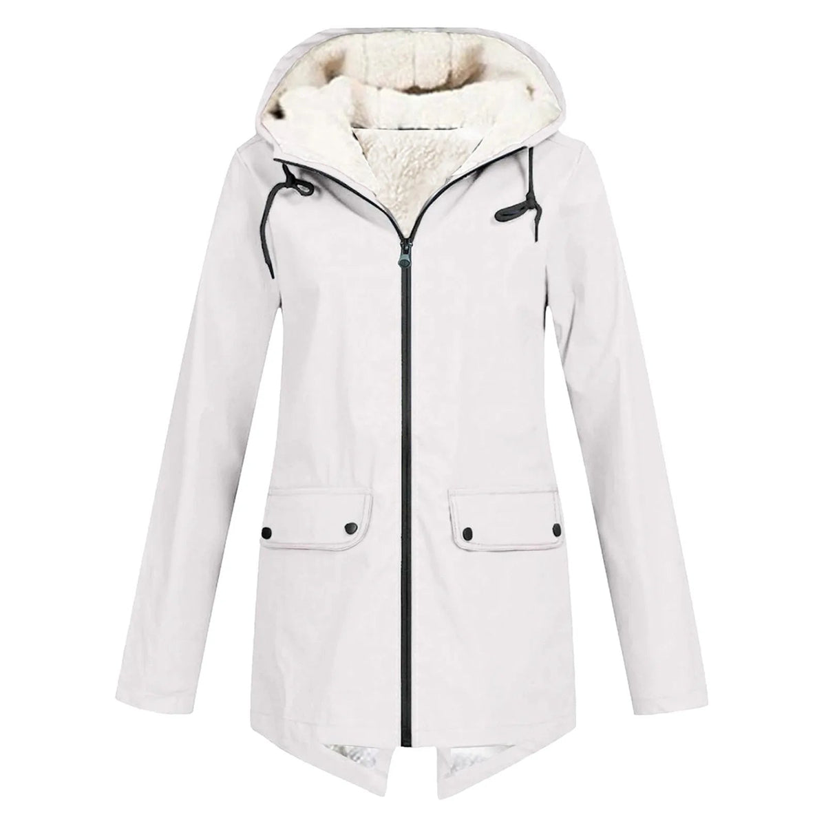 Women's Water-Repellent Hooded Jacket with Sherpa Lining