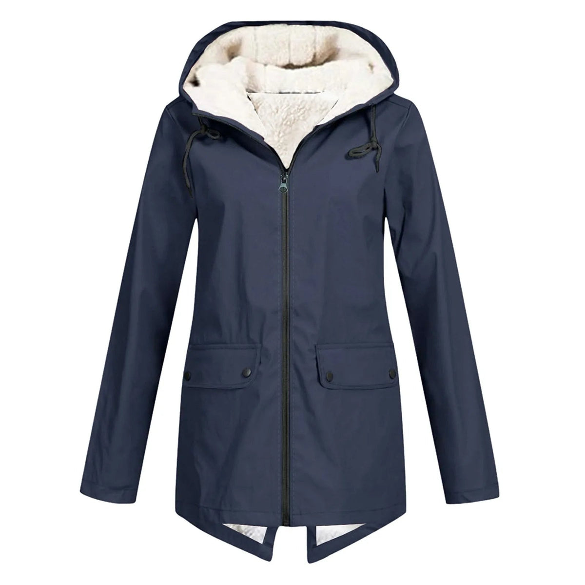 Women's Water-Repellent Hooded Jacket with Sherpa Lining