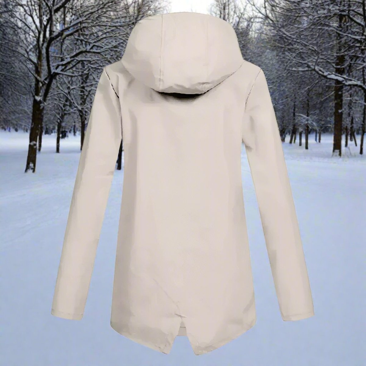 Women's Waterproof Hooded Zip-Up Rain Jacket with Adjustable Cuffs and Pockets
