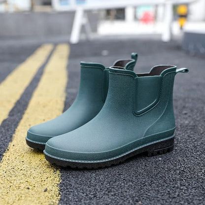 Women's Waterproof Platform Chelsea Ankle Rain Boots