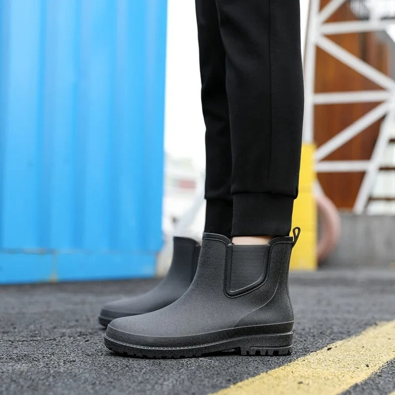 Women's Waterproof Platform Chelsea Ankle Rain Boots