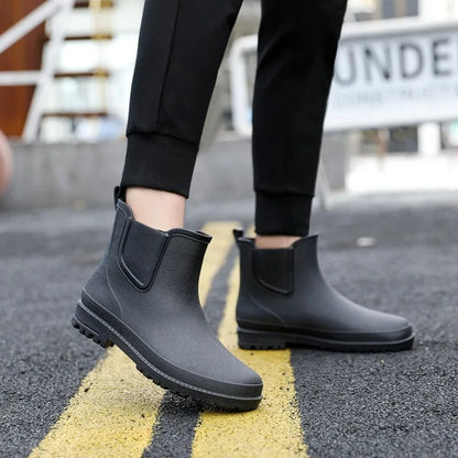 Women's Waterproof Platform Chelsea Ankle Rain Boots