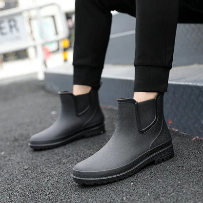 Women's Waterproof Platform Chelsea Ankle Rain Boots