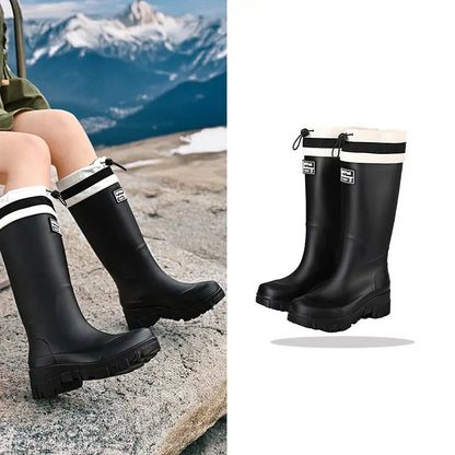 Women's Waterproof Retro Rain Boots with Non-Slip Sole
