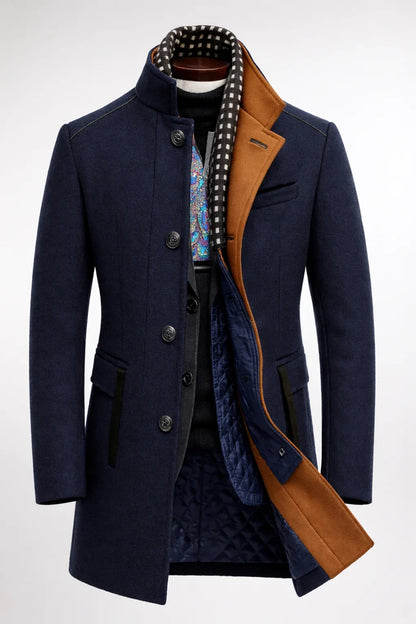 Women's Wool-Blend Winter Coat with Wrinkle-Resistant Finish – Modern Straight Fit in Multicolour Design