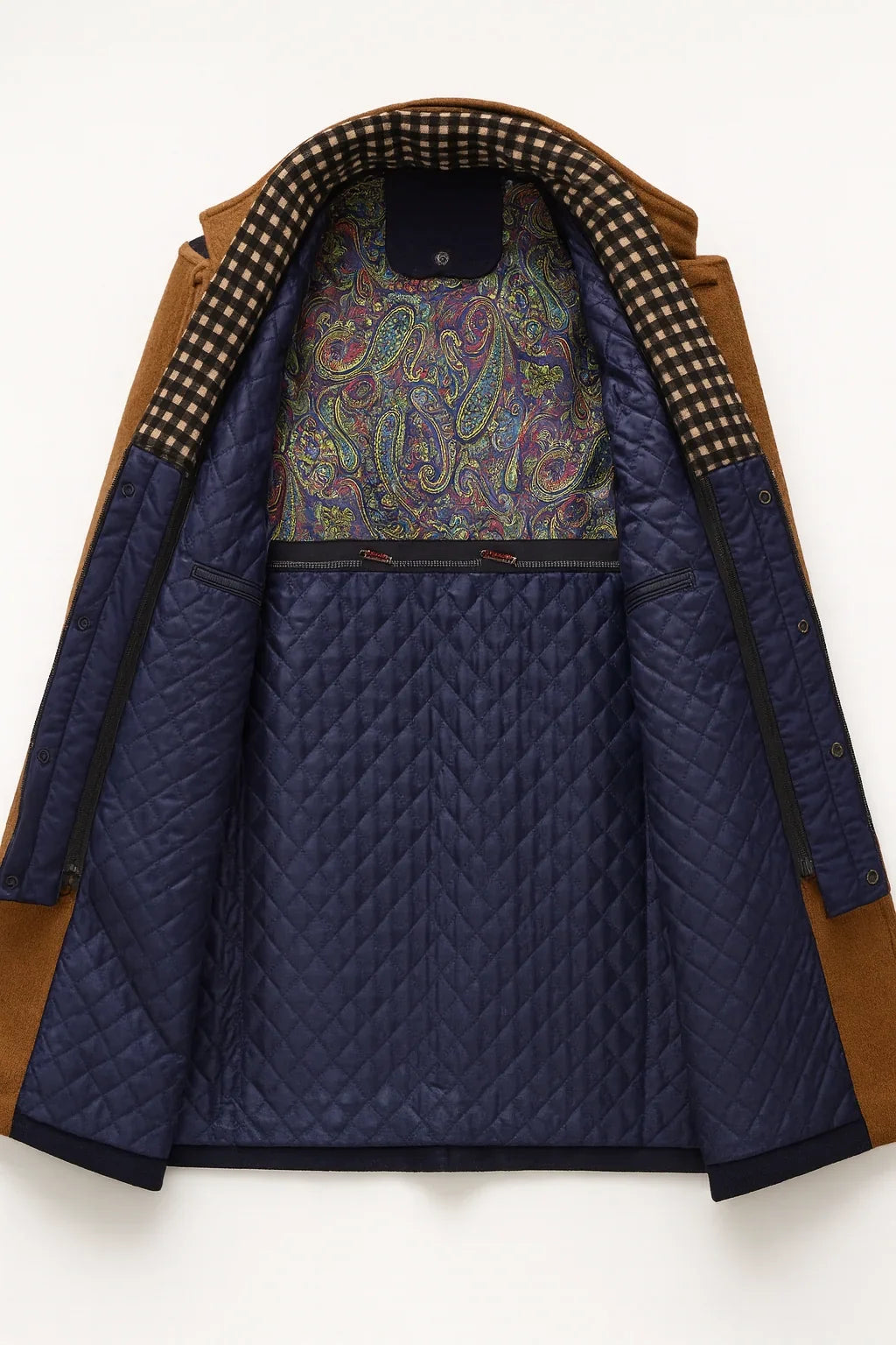 Women's Wool-Blend Winter Coat with Wrinkle-Resistant Finish – Modern Straight Fit in Multicolour Design