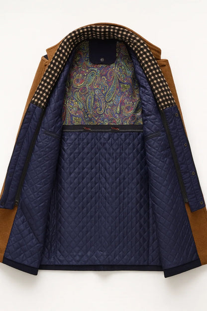 Women's Wool-Blend Winter Coat with Wrinkle-Resistant Finish – Modern Straight Fit in Multicolour Design